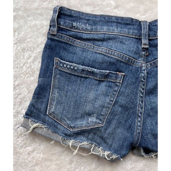 [BLANKNYC] The Fulton Boyfriend Distressed Cuffed Hem Denim Shorts, Size 25 - Picture 13 of 16